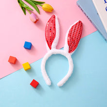 Load image into Gallery viewer, Lovely Cute Easter Hairband Kids Girls Rabbit Ear Headband Plush Hair Band with Sequin Party Decoration Supplies