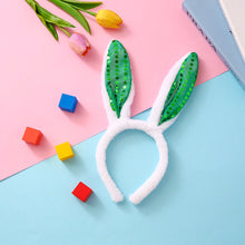 Load image into Gallery viewer, Lovely Cute Easter Hairband Kids Girls Rabbit Ear Headband Plush Hair Band with Sequin Party Decoration Supplies