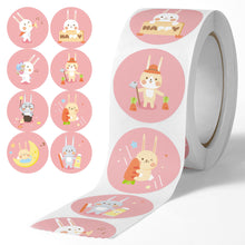 Load image into Gallery viewer, 500pcs/Roll Easter Bunny Egg Cartoon Decoration Roll Sticker Gifts Bag Sealing Adhesive Label Easter Day Holiday Happy Label