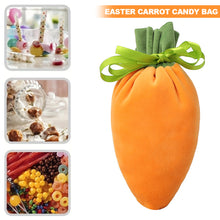 Load image into Gallery viewer, Easter Velvet Drawstring Gift Bag Carrot Velvet Jewelry Basket Candy Bags Drawstring Bag for Party Decorations Cookie Snack Packing Bags