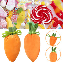 Load image into Gallery viewer, Easter Velvet Drawstring Gift Bag Carrot Velvet Jewelry Basket Candy Bags Drawstring Bag for Party Decorations Cookie Snack Packing Bags