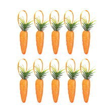Load image into Gallery viewer, 10pcs Artificial Glittering Foam Carrot Ornament Easter Party Hanging Carrot Deoration Festival Home Ornament Photo Props