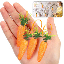 Load image into Gallery viewer, 10pcs Artificial Glittering Foam Carrot Ornament Easter Party Hanging Carrot Deoration Festival Home Ornament Photo Props