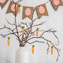 Load image into Gallery viewer, 10pcs Artificial Glittering Foam Carrot Ornament Easter Party Hanging Carrot Deoration Festival Home Ornament Photo Props