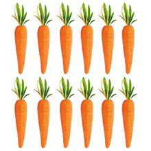 Load image into Gallery viewer, 12pcs 13cm Artificial Glittering Foam Carrot Ornament Easter Party Hanging Carrot Deoration Festival Home Ornament Photo Props