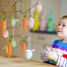 Load image into Gallery viewer, 12pcs 13cm Artificial Glittering Foam Carrot Ornament Easter Party Hanging Carrot Deoration Festival Home Ornament Photo Props