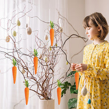 Load image into Gallery viewer, 12pcs 13cm Artificial Glittering Foam Carrot Ornament Easter Party Hanging Carrot Deoration Festival Home Ornament Photo Props