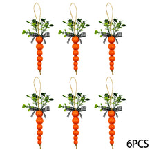Load image into Gallery viewer, 6pcs Easter Wooden Bead Carrot Decoration Ornaments Festival Home Artificial Plants Ornament Photo Props