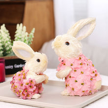 Load image into Gallery viewer, Easter Artificial Rabbit Ornaments Party Home Straw Bunny with Flower Decorative Ornaments Easter Day Gifts Decorations