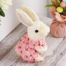 Load image into Gallery viewer, Easter Artificial Rabbit Ornaments Party Home Straw Bunny with Flower Decorative Ornaments Easter Day Gifts Decorations