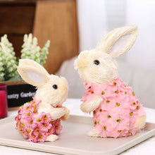 Load image into Gallery viewer, Easter Artificial Rabbit Ornaments Party Home Straw Bunny with Flower Decorative Ornaments Easter Day Gifts Decorations