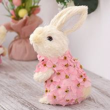 Load image into Gallery viewer, Easter Artificial Rabbit Ornaments Party Home Straw Bunny with Flower Decorative Ornaments Easter Day Gifts Decorations