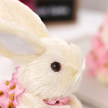 Load image into Gallery viewer, Easter Artificial Rabbit Ornaments Party Home Straw Bunny with Flower Decorative Ornaments Easter Day Gifts Decorations