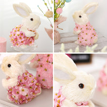 Load image into Gallery viewer, Easter Artificial Rabbit Ornaments Party Home Straw Bunny with Flower Decorative Ornaments Easter Day Gifts Decorations