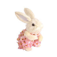 Load image into Gallery viewer, Easter Artificial Rabbit Ornaments Party Home Straw Bunny with Flower Decorative Ornaments Easter Day Gifts Decorations