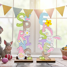 Load image into Gallery viewer, 2024 Easter Wooden Letter Ornaments Cute Cartoon Easter Wooden Crafts for Home Party Desktop Decoration
