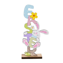 Load image into Gallery viewer, 2024 Easter Wooden Letter Ornaments Cute Cartoon Easter Wooden Crafts for Home Party Desktop Decoration