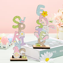 Load image into Gallery viewer, 2024 Easter Wooden Letter Ornaments Cute Cartoon Easter Wooden Crafts for Home Party Desktop Decoration