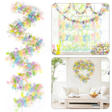 Load image into Gallery viewer, 2M Spring Easter Garlands Banner Stripe Tinsel Easter Eggs Wreaths Easter Decoration for Home Party Hanging Ornaments