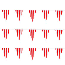 Load image into Gallery viewer, 10/30M Waterproof Carnival Theme Party Flag Banner Decorations White Red Striped Triangle Garland Circus Birthday Party Decoration