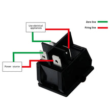 Load image into Gallery viewer, 4Pin Rectangle Car Auto Boat Marine Toggle Rocker LED Switch Push Button Waterproof Switch Push Button 30A 250VAC DPST IP65