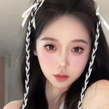 Load image into Gallery viewer, Wig Braid Women's Ear Hanging Hair Piece Net Red Ribbon Fried Dough Twists Long Braid Hanging Ear Spot Dyed Wig Piece
