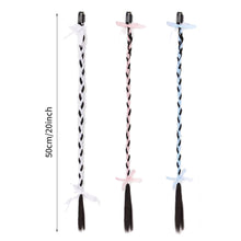 Load image into Gallery viewer, Wig Braid Women's Ear Hanging Hair Piece Net Red Ribbon Fried Dough Twists Long Braid Hanging Ear Spot Dyed Wig Piece