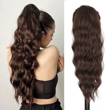 Load image into Gallery viewer, Fashion Long Curly Wig Braid Water Ripple Wig Drawstring Ponytail Elegant Women False Hair Piece Wavy Synthetic Wig