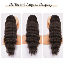 Load image into Gallery viewer, Fashion Long Curly Wig Braid Water Ripple Wig Drawstring Ponytail Elegant Women False Hair Piece Wavy Synthetic Wig