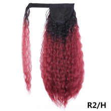 Load image into Gallery viewer, 22inches Drawstring Curly Ponytail Extension for African Women Hair Pieces Synthetic Heat Resistant Women False Hair Piece