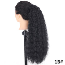 Load image into Gallery viewer, 22inches Drawstring Curly Ponytail Extension for African Women Hair Pieces Synthetic Heat Resistant Women False Hair Piece