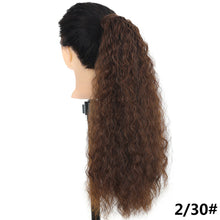 Load image into Gallery viewer, 22inches Drawstring Curly Ponytail Extension for African Women Hair Pieces Synthetic Heat Resistant Women False Hair Piece