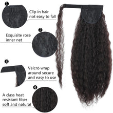 Load image into Gallery viewer, 22inches Drawstring Curly Ponytail Extension for African Women Hair Pieces Synthetic Heat Resistant Women False Hair Piece