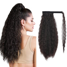 Load image into Gallery viewer, 22inches Drawstring Curly Ponytail Extension for African Women Hair Pieces Synthetic Heat Resistant Women False Hair Piece