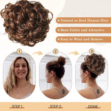 Load image into Gallery viewer, Messy Hair Bun Wig Bag Messy Drawstring Hair Wig Drawstring Elastic Drawstring Loose Wave Large Curly Bun Women False Hair