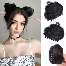 Load image into Gallery viewer, Cute Wig Women's Fluffy Doughnut Head Bract Invisible Short Style Clasp Hair Knot Fashion False Hair Piece Female Hairstyle