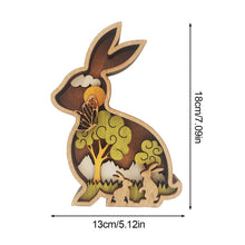 Load image into Gallery viewer, Easter Wood Crafts Ornaments Rabbit Creative Home Decoration Wooden Cute Butterfly Hen Bird Small Animal Ornaments Gift