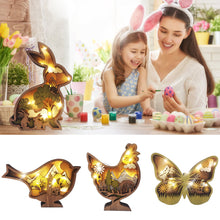 Load image into Gallery viewer, Easter Wood Crafts Ornaments Rabbit Creative Home Decoration Wooden Cute Butterfly Hen Bird Small Animal Ornaments Gift