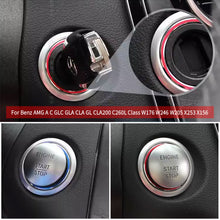 Load image into Gallery viewer, Car Interior Engine Start Stop Ignition Aluminum Alloy Key Ring For Benz AMG A C GLC GLA CLA GL CLA200 C260L Class W176 W246 W205 X253 X156 C117