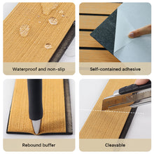 Load image into Gallery viewer, 58x2400x5mm Self-Adhesive EVA Foam Boat Marine Decking Sheet Flooring Faux Teak Striped Yacht Mat Decking Boat EVA Foam Floor Mat