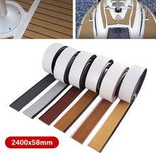 Load image into Gallery viewer, 58x2400x5mm Self-Adhesive EVA Foam Boat Marine Decking Sheet Flooring Faux Teak Striped Yacht Mat Decking Boat EVA Foam Floor Mat