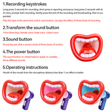 Load image into Gallery viewer, Big Mouth Megaphone Recording Toys Funny Voice Changing Horn Children Handheld Speaker Funny Sound Toy Gifts
