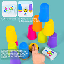 Load image into Gallery viewer, Stack Cup Speed Game Toys Montessori Educational Intellectual Enlightenment Toys With Card Color Cognition Logic Training Gifts Kids Children