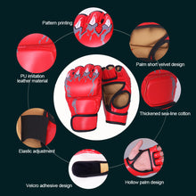 Load image into Gallery viewer, 1 Pair Professional Adult Boxing Half Finger Gloves Sanda Taekwondo Fitness Thicken Training Equipment