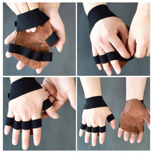 Load image into Gallery viewer, 1 Pair Cowhide Fitness Half-Finger Gloves Horizontal Bar Weightlifting Hard Pull Equipment Exercise Anti-Slip Wear-Resistant Gloves Outdoor Riding Mountaineering Equipment