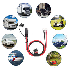 Load image into Gallery viewer, Motorcycle Quick Release SAE Cable With Fuse Terminal O Connector Battery Charger Extension Adapter Wire 16AWG Terminal