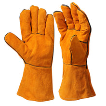 Load image into Gallery viewer, 1Pair Lengthened Wear Resistant Cow Leather Welder Gloves Anti-Heat Work Safety Gloves For Welding Metal Hand Tools