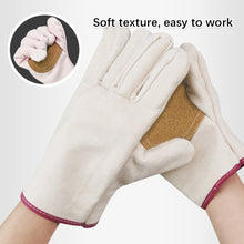 Load image into Gallery viewer, 1Pair Welding Gloves Double Canvas Leather Thickened Plus High Temperature Welder Welding Protective Gloves for Railway Driving