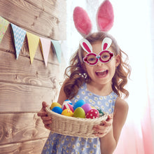 Load image into Gallery viewer, Easter Bunny Egg Glasses Frame PVC Easter Photo Booth Props Gifts Happy Easter Party Decoration for Kids Favor Gift Supplies