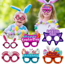 Load image into Gallery viewer, Easter Bunny Egg Glasses Frame PVC Easter Photo Booth Props Gifts Happy Easter Party Decoration for Kids Favor Gift Supplies